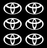 Set 6x Toyota Emblem Decal Sticker | Premium Logo Decals