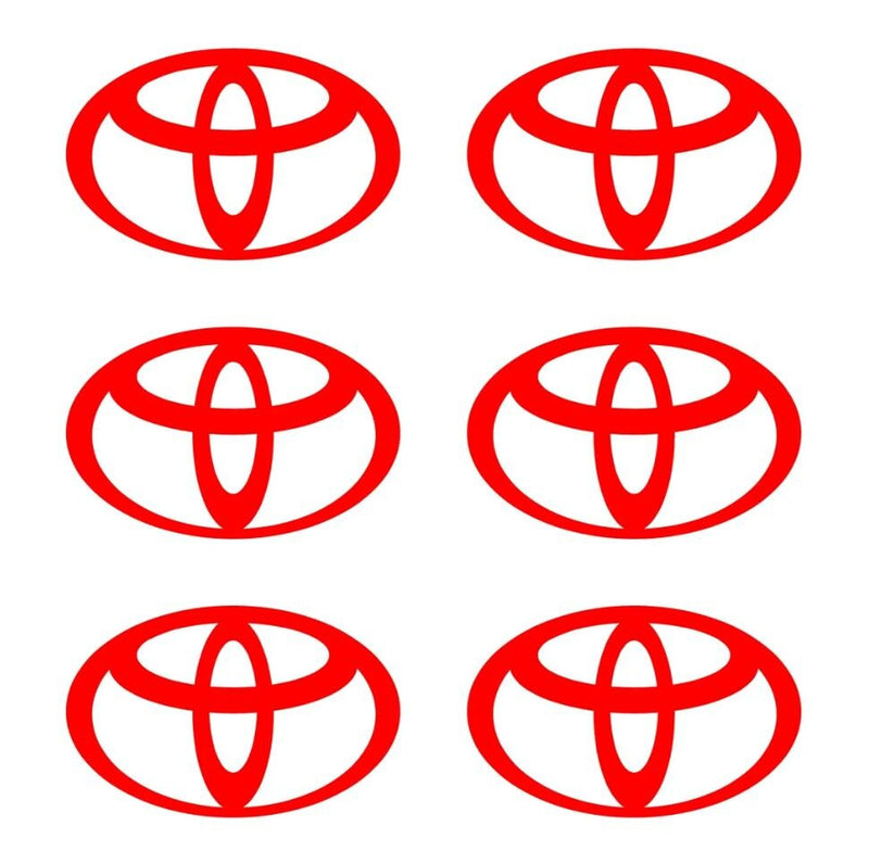 Set 6x Toyota Emblem Decal Sticker | Premium Logo Decals