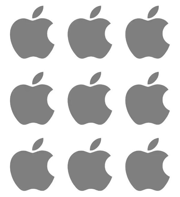 Set 9 Stück Logo Apple Emblem Aufkleber Aufkleber | Kit Premium-Logo-Aufkleber