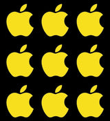 Set 9 Stück Logo Apple Emblem Aufkleber Aufkleber | Kit Premium-Logo-Aufkleber