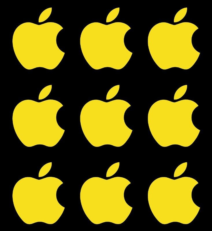 Set 9 Stück Logo Apple Emblem Aufkleber Aufkleber | Kit Premium-Logo-Aufkleber