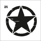 Kit 2 Pcs Lateral Military Star Decals Auto Styling Decoration Accessories for 4x4 Off Road