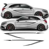 2x Kit graphics Car Stripes sticker sport racing decals |  Mercedes Auto body diy car accessories