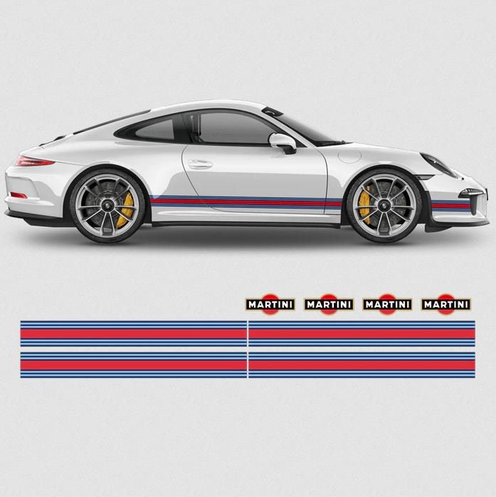 Martini Racing Stripes Set for Carrera - Vinyl self adhesive graphic car sticker decals