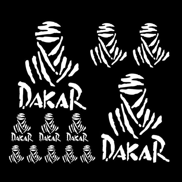 Set 12 Pcs Dakar Racing Decal Stickers | Kit Premium Logo Decals | Racing decor Adhesives