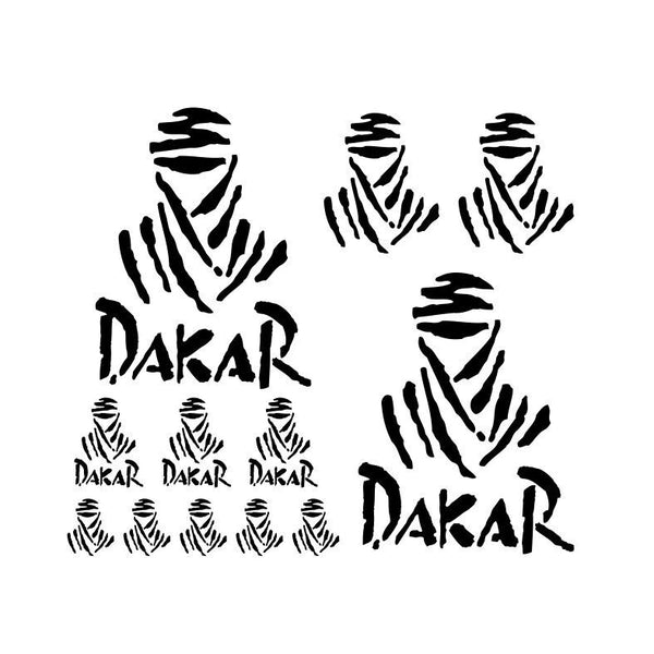 Set 12 Pcs Dakar Racing Decal Stickers | Kit Premium Logo Decals | Racing decor Adhesives