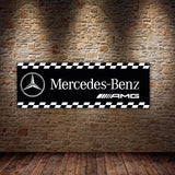 Banner Vinyl-PVC-Mercedes-Logo | Büro- oder Ausstellungsraumflagge, Rennplakat | Auto Autohaus | Poster Garage Dekor | Geschenk | Werkstatt | Heim