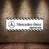 Banner Vinyl-PVC-Mercedes-Logo | Büro- oder Ausstellungsraumflagge, Rennplakat | Auto Autohaus | Poster Garage Dekor | Geschenk | Werkstatt | Heim