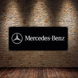 Banner Vinyl-PVC-Mercedes-Logo | Büro- oder Ausstellungsraumflagge, Rennplakat | Auto Autohaus | Poster Garage Dekor | Geschenk | Werkstatt | Heim