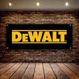 Dewalt Logo Banner PVC Vinyl | Büro- oder Ausstellungsraumflagge, Rennplakat | Auto Autohaus | Poster Garage Dekor | Geschenk | Werkstatt | Heim