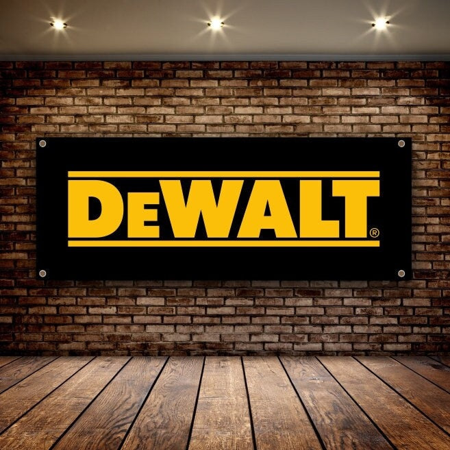 Dewalt Logo Banner Pvc Vinyl | Office or showroom Flag, Racing Poster | Auto Car Shop | Poster Garage Decor | Gift | workshop | Home