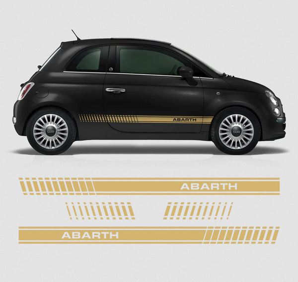 Abarth-Streifen-Set für den italienischen Fiat 500 – selbstklebende grafische Autoaufkleber aus Vinyl