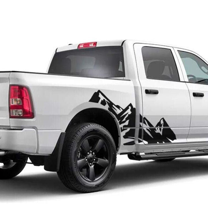 2 Pcs Set Mountains Car Decal Vinyl Sticker For Vans and Trucks Trailer Side Bodies