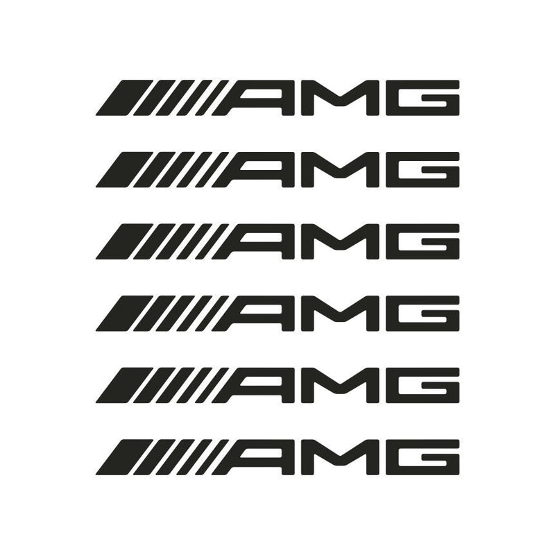 Set 6 Stück AMG Emblem Aufkleber Aufkleber | Kit Premium-Logo-Aufkleber