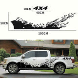 2 Pcs Set Splash Decal Side Body 4x4 Off Road Kit Vinyl Graphic Sticker Truck Pickup