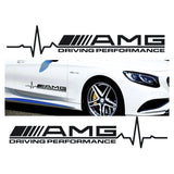 Set 2 Pcs AMG Driving Performance Emblem Decal Sticker | Kit Mercedes Premium Logo Decals