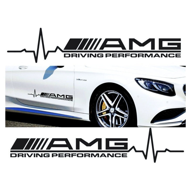 Set 2 Pcs AMG Driving Performance Emblema Adesivo Decalque | Kit de decalques do logotipo Mercedes Premium