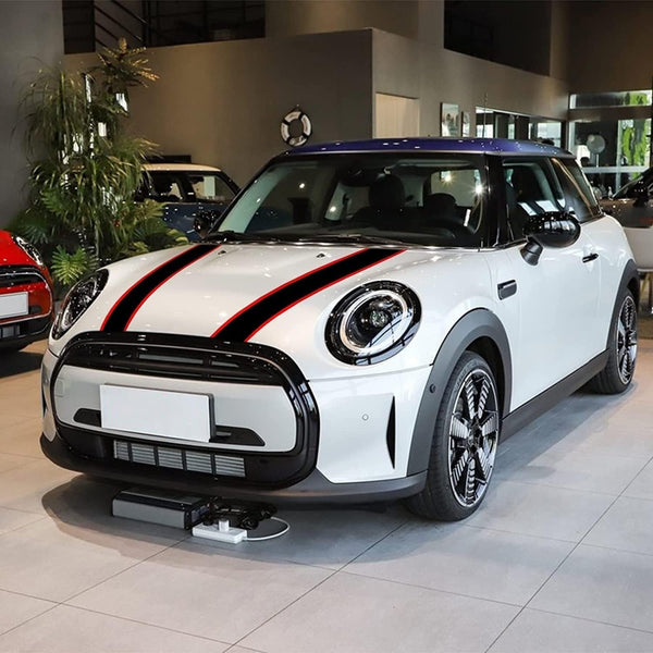 Conjunto de 2 peças Listras de capô Mini Cooper com cores misturadas, listras para capô, teto e porta-malas, listras dianteiras superiores traseiras, decalques de decoração de corrida