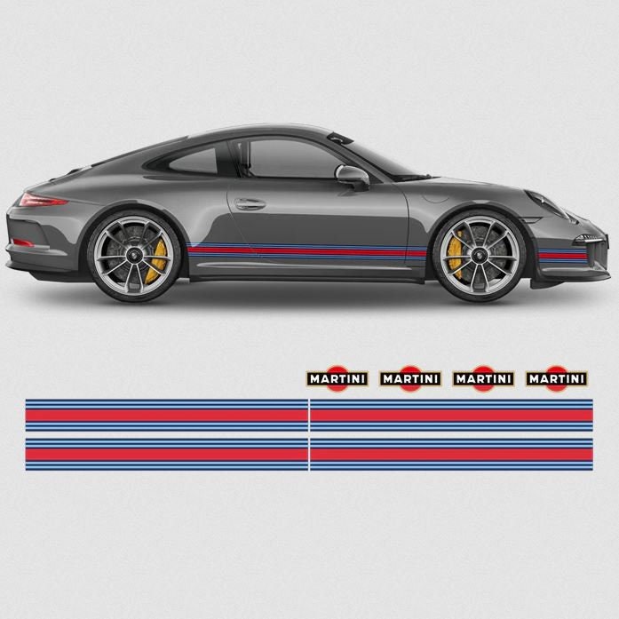 Martini Racing Stripes Set for Carrera - Vinyl self adhesive graphic car sticker decals