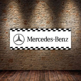 Banner Vinyl-PVC-Mercedes-Logo | Büro- oder Ausstellungsraumflagge, Rennplakat | Auto Autohaus | Poster Garage Dekor | Geschenk | Werkstatt | Heim