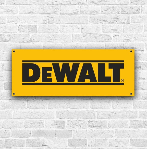 Dewalt Logo Banner Pvc Vinil | bandeira do escritório ou da sala de exposições, pôster | Oficina Automóvel | Poster Garagem Decoração | Presente | oficina | Lar