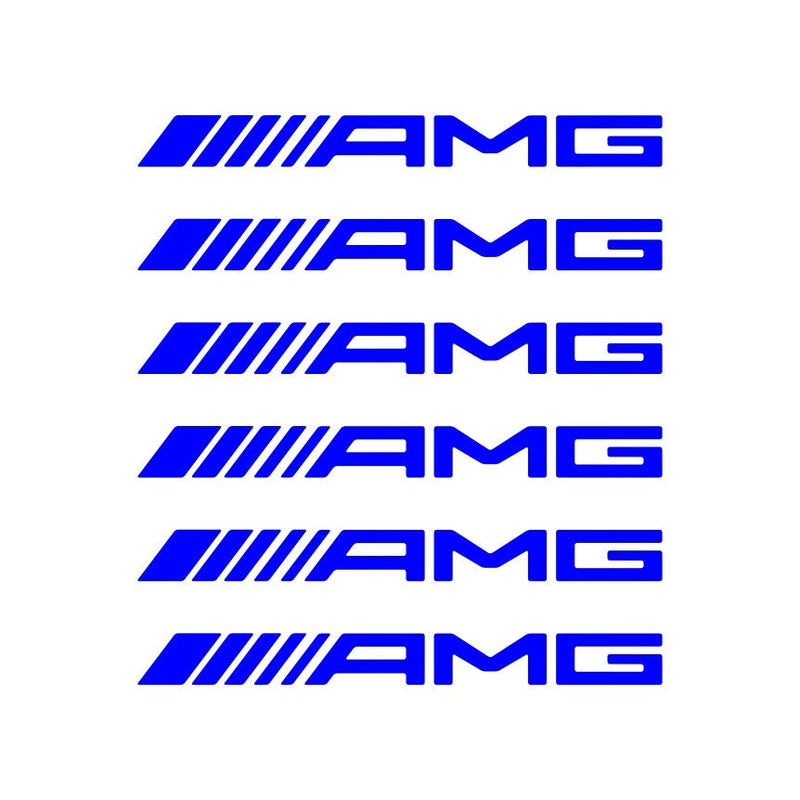 Set 6 Stück AMG Emblem Aufkleber Aufkleber | Kit Premium-Logo-Aufkleber