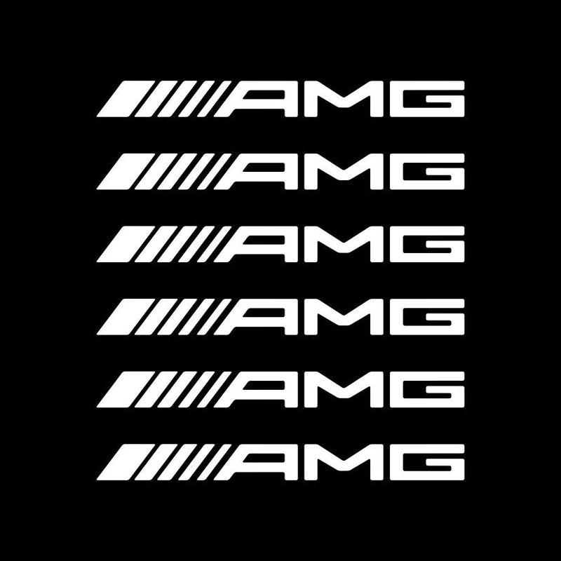 Set 6 Pcs AMG Emblem Decal Adesivo | Kit de decalques de logotipo premium