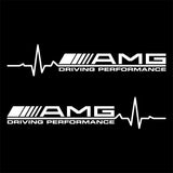 Set 2 Pcs AMG Driving Performance Emblem Decal Sticker | Kit Mercedes Premium Logo Decals