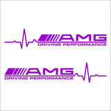 Set 2 Pcs AMG Driving Performance Emblem Decal Sticker | Kit Mercedes Premium Logo Decals