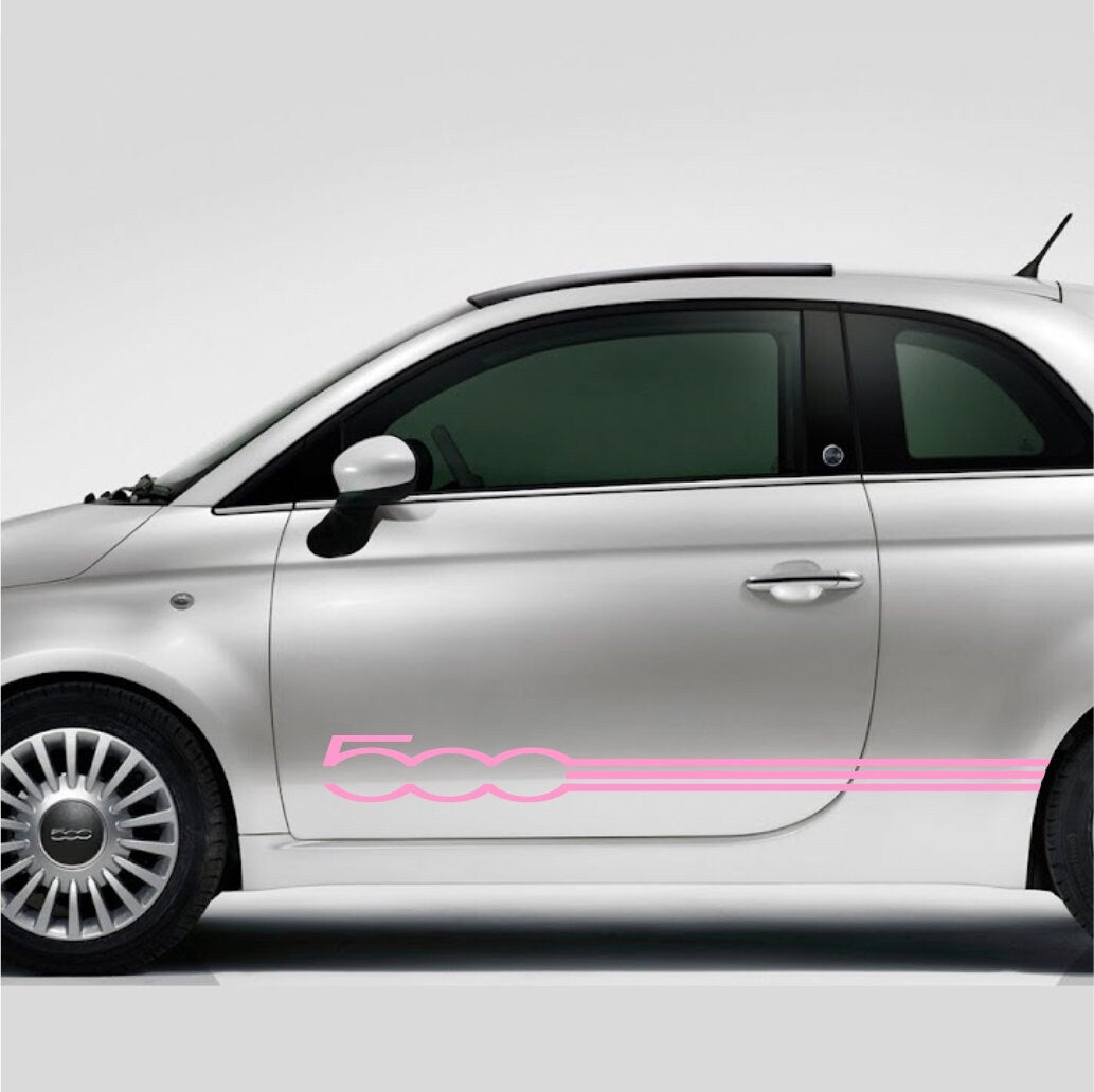 Conjunto 2 Listras Fiat 500 Decoração dos dois lados | Decalques adesivos para carros gráficos com listras elegantes