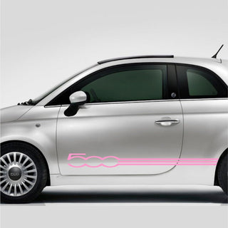Conjunto 2 Listras Fiat 500 Decoração dos dois lados | Decalques adesivos para carros gráficos com listras elegantes