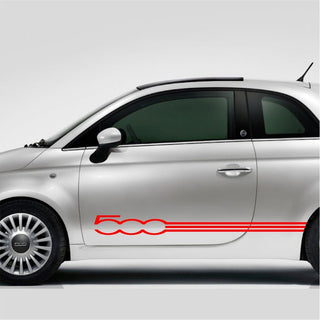 Conjunto 2 Listras Fiat 500 Decoração dos dois lados | Decalques adesivos para carros gráficos com listras elegantes