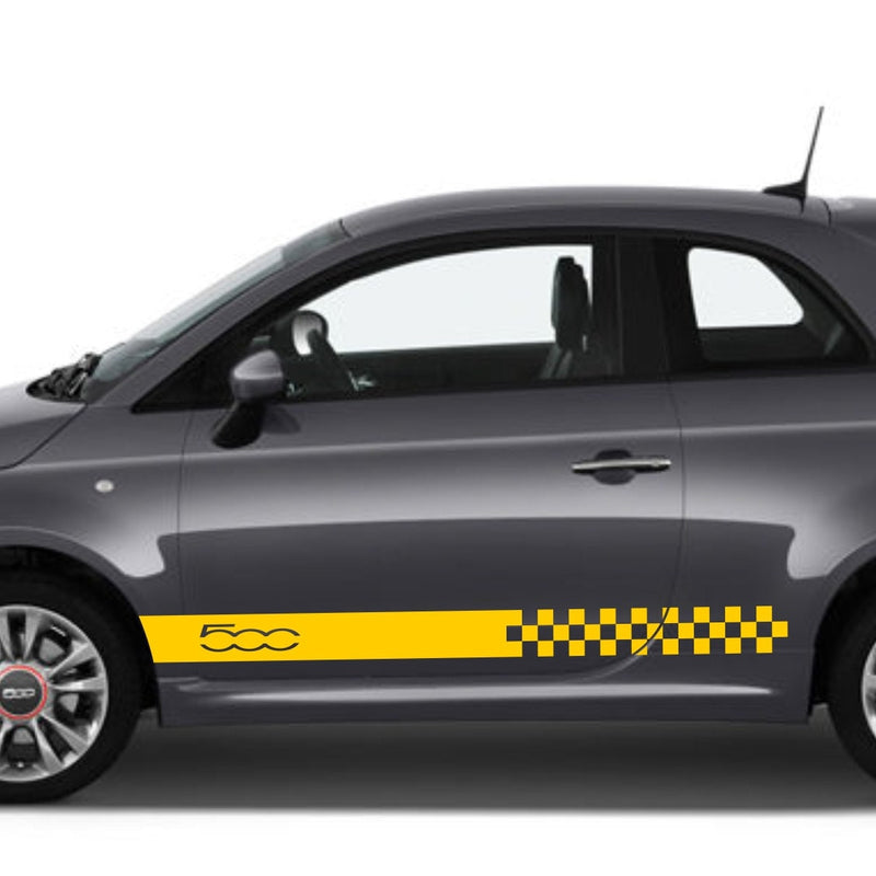 Set Fiat 500 Universal Auto-Seitenschweller-Aufkleber, grafischer Streifen Grande für die linke und rechte Seite