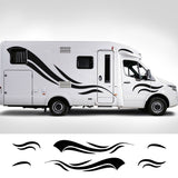 Kit 6 Big Pcs Motorhome Stripes Vinyl Stickers For Camper Van Both sides Caravan RV Car Decoration Decals