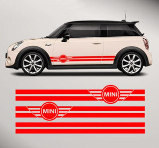 Conjunto de 3 lados para Mini Cooper todas as versões listras de corrida, decalques de decoração de corrida, gráficos de vinil adesivo