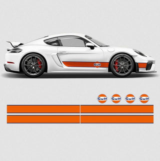 Conjunto de listras de corrida GULF Le Mans - decalques de adesivos gráficos autoadesivos de vinil para carros