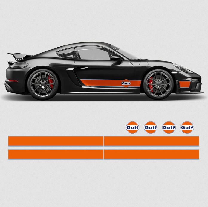 Conjunto de listras de corrida GULF Le Mans - decalques de adesivos gráficos autoadesivos de vinil para carros