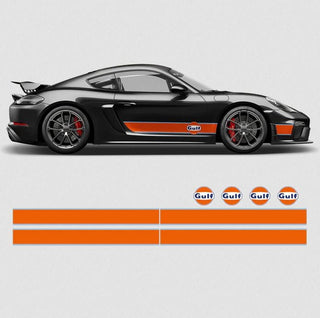 Conjunto de listras de corrida GULF Le Mans - decalques de adesivos gráficos autoadesivos de vinil para carros