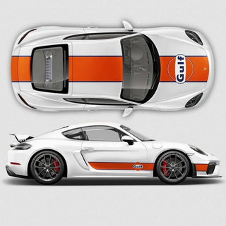 Conjunto de listras de corrida GULF Le Mans - decalques de adesivos gráficos autoadesivos de vinil para carros