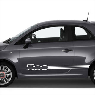 Conjunto 2 Listras Fiat 500 Decoração dos dois lados | Decalques adesivos para carros gráficos com listras elegantes