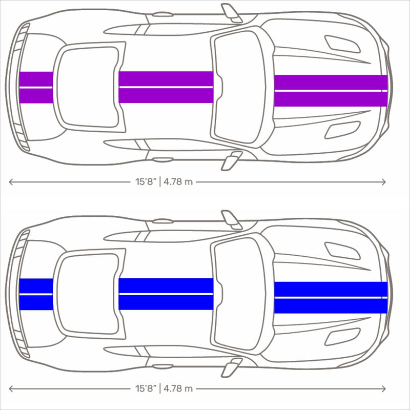 Set 2 Pcs Car Stickers Auto Hood Bonent Roof Tail Decor Decal Graphics Stripes Kit Vinyl Tuning Cover for Mustang