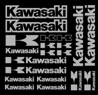 Set 15 Pcs Kawasaki Emblem Racing Decal Stickers