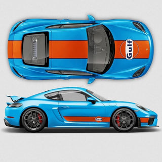 Conjunto de listras de corrida GULF Le Mans - decalques de adesivos gráficos autoadesivos de vinil para carros