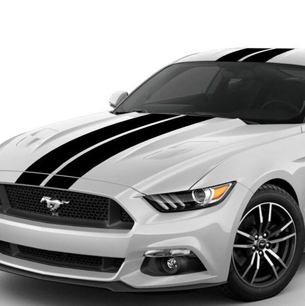 Set 2 Pcs Car Stickers Auto Hood Bonent Roof Tail Decor Decal Graphics Stripes Kit Vinyl Tuning Cover for Mustang