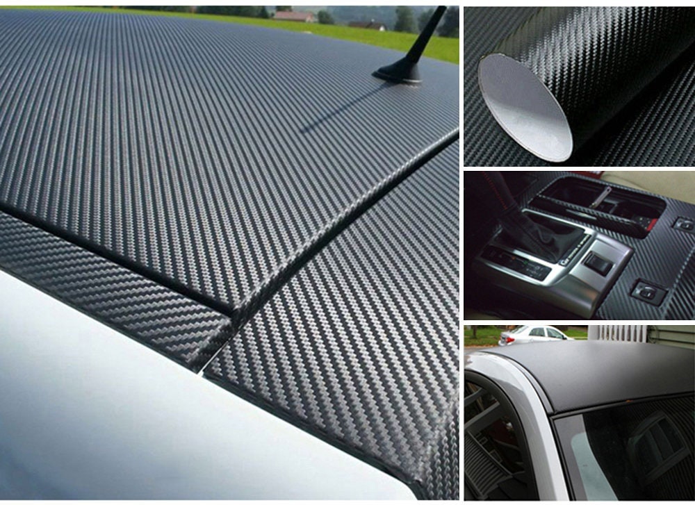 1 Pc 3D Carbon Fiber Vinyl Wrap Sheet Roll Protective Car Stickers and ...