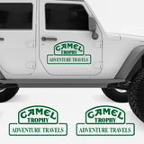 Kit 2 Pcs Camel Trophy Adventure Stickers | Travels Camel trophy 4x4 Monocolor Decals For Bike, Car, Truck SUV Trailer both Side Body