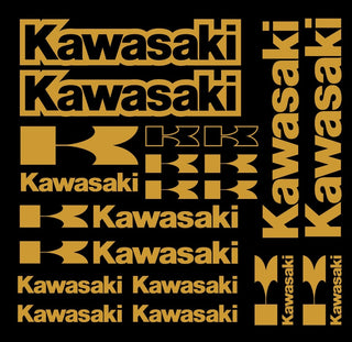 Set 15 Pcs Kawasaki Emblem Racing Decal Stickers