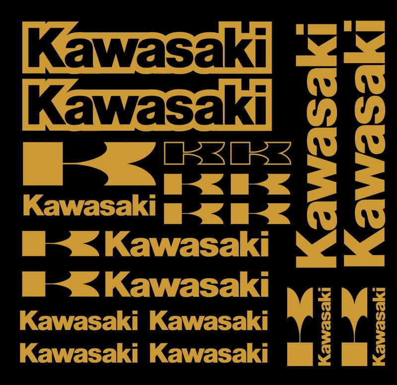 15X Logos Set Kawasaki Racing Decal Stickers | Premium Logo Decals | Racing decor Adhesives