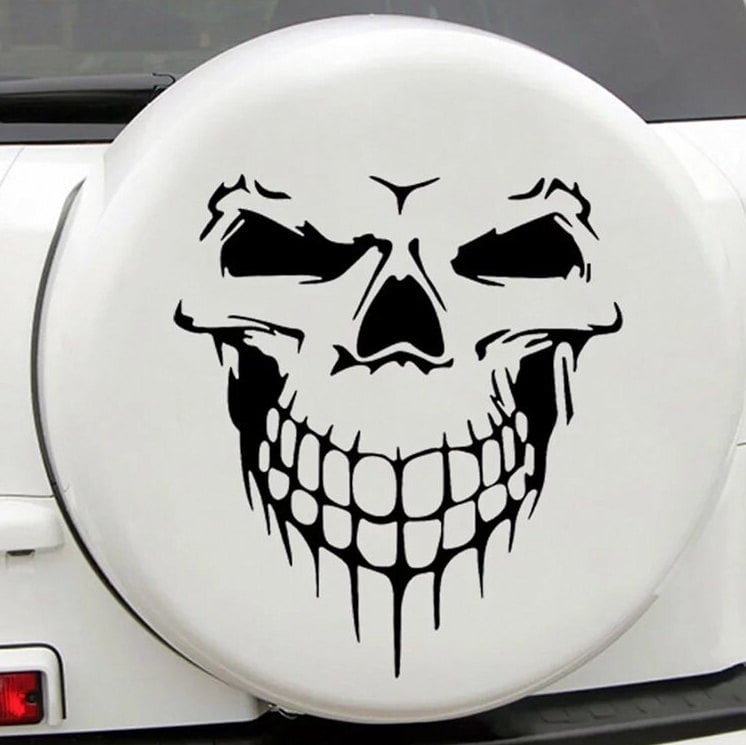 Kit 2 Stück Auto-Schädel 3D-Autoaufkleber Vinyl Lustige Aufkleber und Abziehbilder Auto Motorrad Auto Styling Dekoration 4x4 Off Road