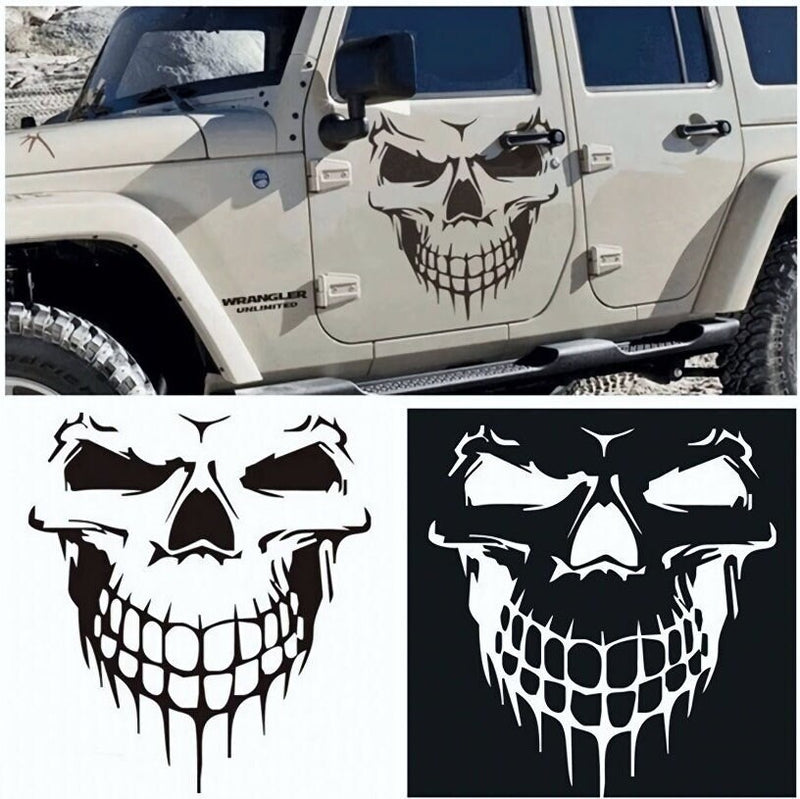 Kit 2 Pcs Car Skull 3D Car Sticker Vinyl Funny Stickers and Decals Auto Motorcycle Car Styling Decoration 4x4 Off Road